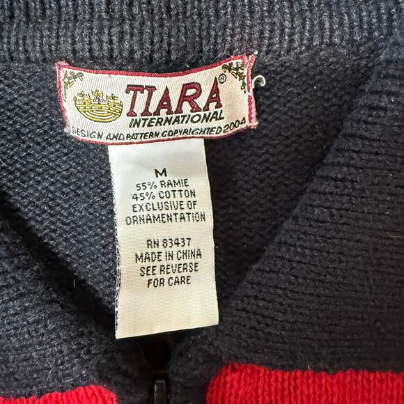 Tiara International Vintage Cardigan SZ M Zip Equestrian Western Rodeo Teacher - Picture 4 of 10